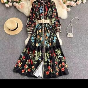 Floral Black Maxi Dress